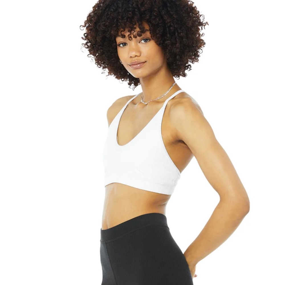 New alo ribbed blissful bra small